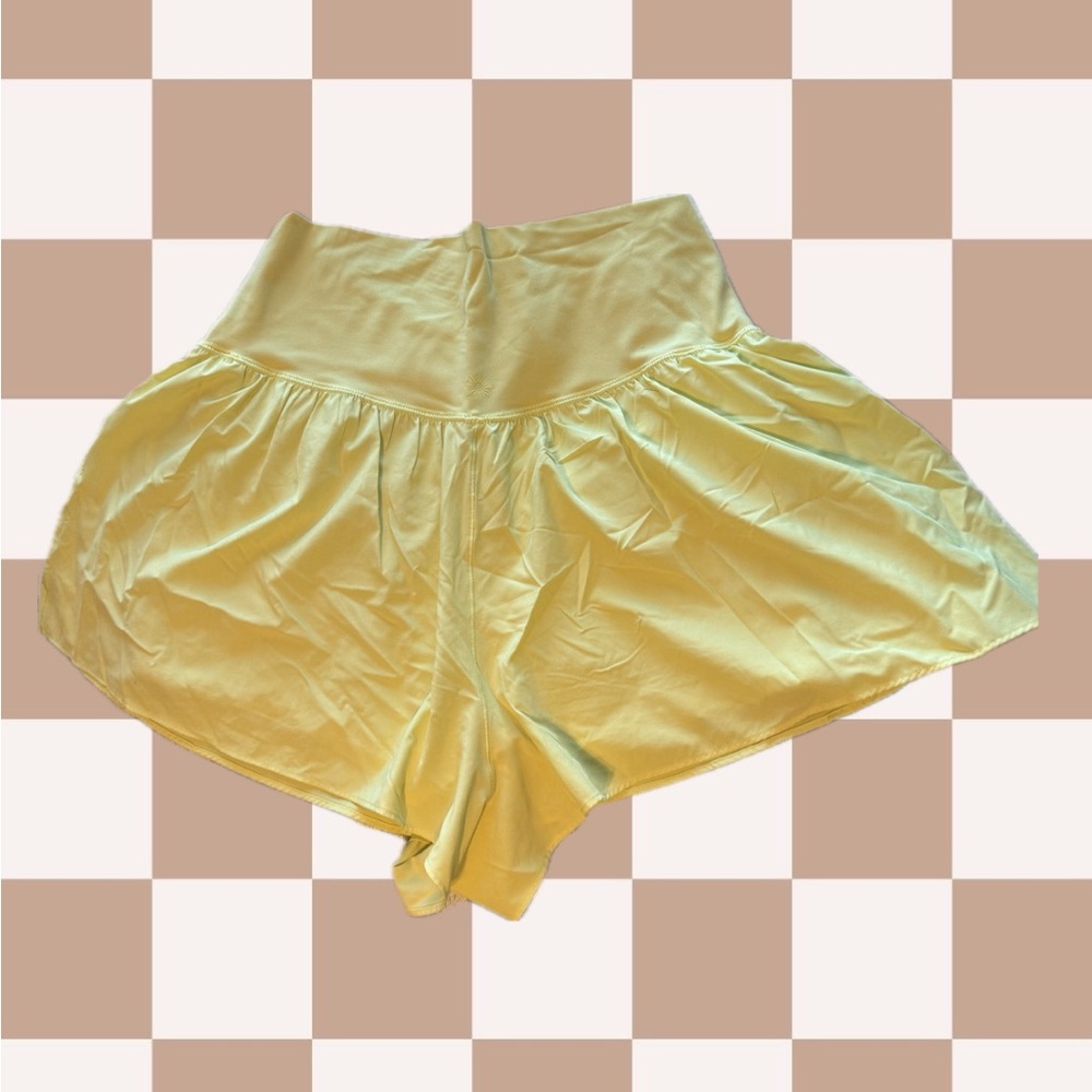 Aerie Light Yellow Athletic Shorts - Picture 2 of 3